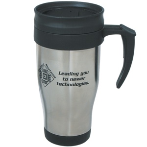 16 oz. Stainless Steel Travel Mug with slide action lid and plastic liner